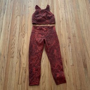 Lululemon Wunder Train High Rise Crop Leggings and longline bra